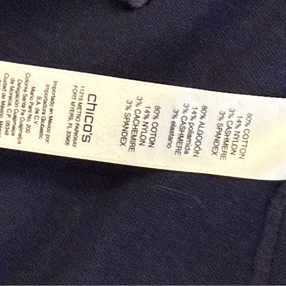 Chico's Zenergy Blue Zip Up Cardigan & Coordinating Long Sleeve Tee Sz 2 (L) - Picture 15 of 16
